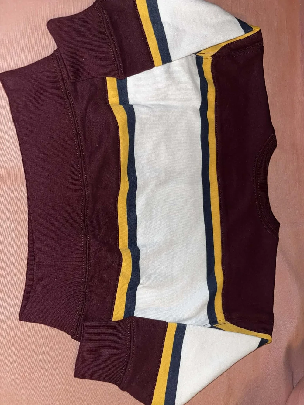 Ralph Lauren Colorblock Crewneck in Burgundy, Yellow & Navy Girls